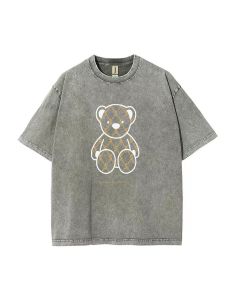 Classic Teddy Bear-31 Mineral Wash T-Shirt: Cool Unisex Beach Shirt for Teens - Perfect for Casual Wear, School & Summer Holidays