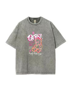 Teddy Bear-90 Mineral Wash T-Shirt for Unisex Teens | Cool Beach Shirt for Casual Wear & Gift-Giving | Classic Summer & Holiday T-Shirt