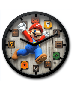 Mario Custom Wall Clock - Stylish Home Decor for Video Game Fans & Gift Shoppers | Functional Wall Time Piece with Digital Display