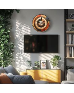 Custom Art deco geometric, Wooden Wall Clock for Home Decor in Living Room, Kitchen and Kid Decorations Gifts