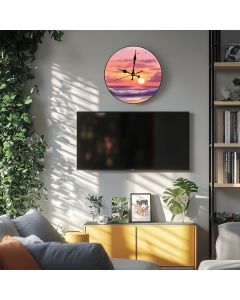 Custom Sunset, Wooden Wall Clock for Home Decor in Living Room, Kitchen and Kid Decorations Gifts