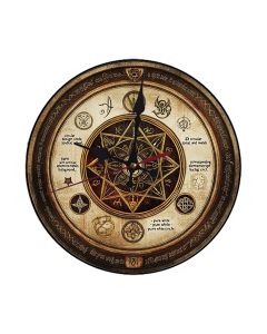 Custom Alchemical zodiac wheel, Wooden Wall Clock for Home Decor in Living Room, Kitchen and Kid Decorations Gifts