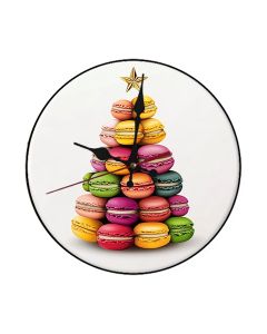 Custom Christmas tree made of macarons, Wooden Wall Clock for Home Decor in Living Room, Kitchen and Kid Decorations Gifts