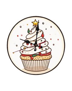 Custom Cupcake christmas tree, Wooden Wall Clock for Home Decor in Living Room, Kitchen and Kid Decorations Gifts