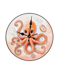 Custom Cute baby octopus kindergarten class playing, Wooden Wall Clock for Home Decor in Living Room, Kitchen and Kid Decorations Gifts