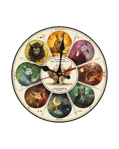 Custom Elemental zodiac circle, Wooden Wall Clock for Home Decor in Living Room, Kitchen and Kid Decorations Gifts