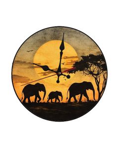 Custom Elephant family walking, Wooden Wall Clock for Home Decor in Living Room, Kitchen and Kid Decorations Gifts