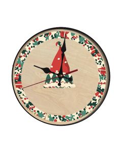 Custom Elf hat design studio, Wooden Wall Clock for Home Decor in Living Room, Kitchen and Kid Decorations Gifts