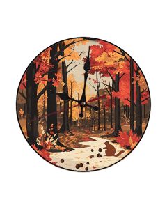 Custom Forest in autumn, Wooden Wall Clock for Home Decor Living Room, Kitchen and Kid Decorations Gifts