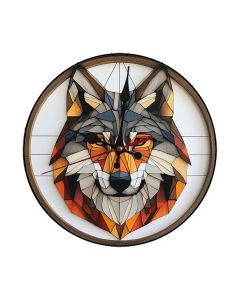 Custom Geometric wolf, Wooden Wall Clock for Home Decor in Living Room, Kitchen and Kid Decorations Gifts