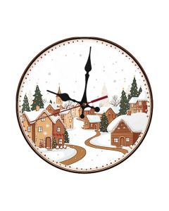 Custom Gingerbread house on festive street, Wooden Wall Clock for Home Decor in Living Room, Kitchen and Kid Decorations Gifts