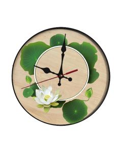 Custom Lotus flower viewed from above, Wooden Wall Clock for Home Decor in Living Room, Kitchen and Kid Decorations Gifts