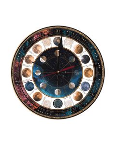 Custom Lunar phase zodiac, Wooden Wall Clock for Home Decor in Living Room, Kitchen and Kid Decorations Gifts