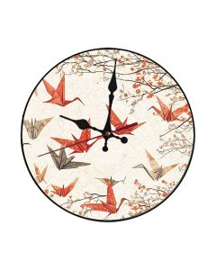 Custom Origami cranes on japanese, Wooden Wall Clock for Home Decor in Living Room, Kitchen and Kid Decorations Gifts