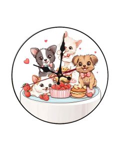 Custom Pet bakery, puppies and kittens baking treats, Wooden Wall Clock for Home Decor in Living Room, Kitchen Kid Decorations Gifts