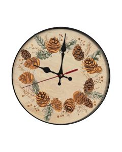 Custom Pine cone arrangement, Wooden Wall Clock for Home Decor in Living Room, Kitchen and Kid Decorations Gifts