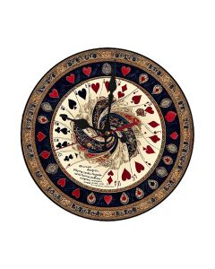 Custom Playing cards forming royal flush spiral, Wooden Wall Clock for Home Decor in Living Room, Kitchen and Kid Decorations Gifts