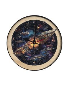 Custom Space strategy game fleet formation in spiral, Wooden Wall Clock for Home Decor Living Room, Kitchen and Kid Decorations Gifts