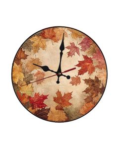 Custom Vibrant autumn leaves, Wooden Wall Clock for Home Decor in Living Room, Kitchen and Kid Decorations Gifts