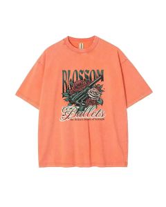 Blossom Bullets Unisex Teen T-Shirt - School & Weekend Casual Wear | Birthday & Holiday Gift | Flannel & Oversized Style for Men