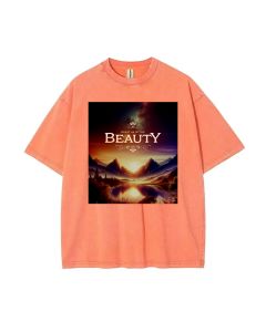 Breathe in the Beauty Poster Unisex Teen T-Shirt - Summer Casual for School & Weekends | Birthday & Holiday Gift | Men's Oversized & Flannel Style