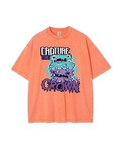 Capture The Crown () Mineral Wash T-Shirt - Classic and Cool Beach Shirt for Unisex Teens - Perfect for Casual Wear, School, Summer, and Holidays