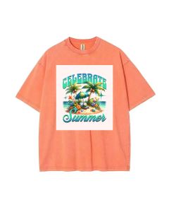 Summer Celebrations: Mineral Wash T-Shirt for Unisex Teens - Perfect for Casual Wear, School, Beach Trips - Cool and Classic T-Shirt