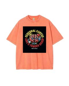 Cerebral Caress Love's Tender Grasp Mineral Wash T-Shirt - Unisex Beach & Casual Tee, Perfect Gift for Teens | Cool & Classic Design