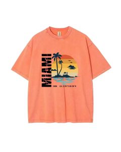 MIAMI BEACH Unisex Teen T-Shirt - Casual Summer Wear for School & Weekends | Birthday & Holiday Gift - Men's Flannel & Oversized Style