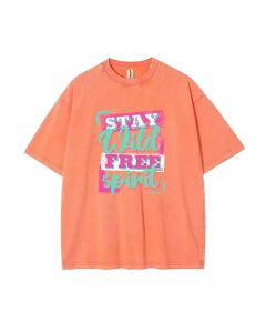 Stay Wild Free Spirit Unisex Teen T-Shirt - Summer Casual for School & Weekends | Gift for Birthdays & Holidays | Men's Oversized Flannel Style