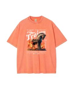 Trojan Silent Betrayal Mineral Wash T-Shirt: Cool Beach Shirt for Unisex Teens - Perfect for Casual Wear, School, Summer & Holidays!