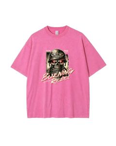 Burning Rebel Unisex Teen T-Shirt - Summer Casual for School & Weekends | Birthday & Holiday Gift | Men's Oversized Flannel Style