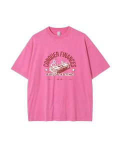 Conquer Finances: Mineral Wash T-Shirt | Unisex Beach Shirt for Teens | Perfect for Casual Wear, School, Summer | Unique and Cool Classic Tee