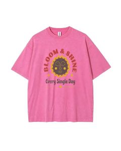 Cute Cartoon Sun Bloom and Shine Quote Teen T-Shirt - School & Weekend Casual Wear | Birthday & Holiday Gift | Unisex Flannel & Oversized Style