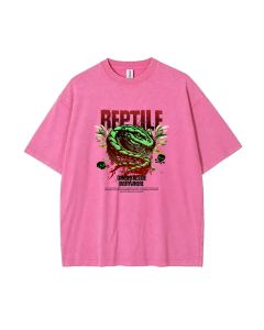 Unisex Dangerous Reptile Stealth Red Mineral Wash T-Shirt - Perfect for Casual Wear, School, and Summer - Beach Shirt with Cool Design