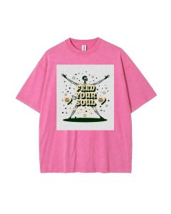 Feed Your Soul Unisex Teen T-Shirt - Summer Casual Wear for School & Weekends | Birthday & Holiday Gift | Men's & Women's Oversized Flannel Style