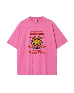 Pizza Mascot Retro Teen T-Shirt - Summer Casual Wear for School & Weekends | Birthday & Holiday Gift | Men's Flannel & Oversized Style