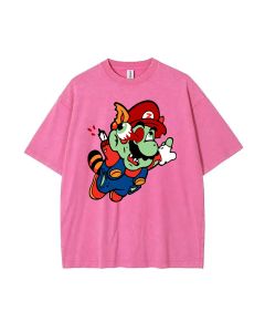 Retro Mario 47 Mineral Wash T-Shirt - Perfect for Unisex Teens! Casual, Cool, and Classic. Great for School, Summer, or as a Gift. Beach Shirt.