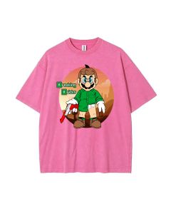 RETRO Mario Mineral Wash T-Shirt - Cool Classic Beach Shirt for Unisex Teens, Perfect Casual Wear or Gift for Summer & Holidays!