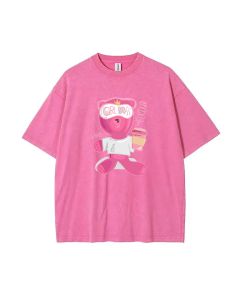 Unisex Teddy Bear-59 Mineral Wash T-Shirt - Cool Beach & Casual Wear for Teens - Classic & Unique Gift Option for Summer & Holidays