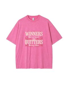 "Never Quit, Never Win Mineral Wash T-Shirt - Unisex Cool Beach Shirt for Teens - Perfect for Casual Wear & Gifting | Classic Tee"