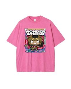 Official Wonder Woman Mineral Wash T-Shirt - Unisex Teen Beach & Casual Shirt, Perfect Gift for Summer & Holidays - Cool & Classic