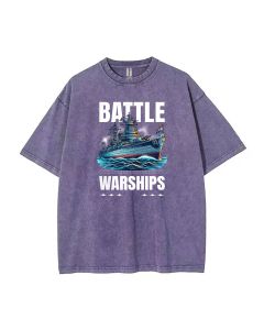 Battle Warships Teen T-Shirt - Summer Casual School & Weekend Wear | Gift for Birthdays & Holidays | Men's Flannel & Oversized Style