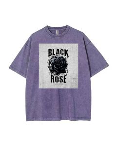 Black Rose Darkness Unisex Teen T-Shirt - Summer Casual School & Weekend Wear | Gift for Birthdays & Holidays | Men's Flannel & Oversized Style