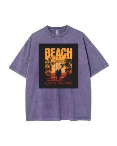 Catch the Vibe Mineral Wash T-Shirt - Unisex Beach Shirt for Cool, Casual Style. Perfect for Summer, School, and Gifting. Classic Tee Design.