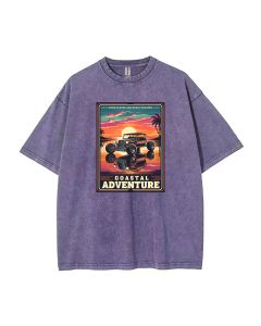 Coastal Adventure Mineral Wash T-Shirt - Cool Unisex Beach Shirt for Casual Wear, School, and Summer | Classic Tee for Teens | Gift Idea