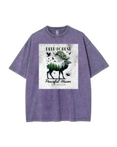 Deer Forest Peaceful Heaven Teen T-Shirt - Ideal for School & Weekends | Birthday & Holiday Gift | Unisex Flannel & Oversized Style