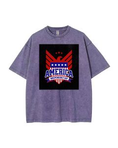 Eagle America Independence Day Mineral Wash T-Shirt | Classic Beach Shirt for Teens | Cool, Unisex Summer Tee | Perfect Gift for Holidays