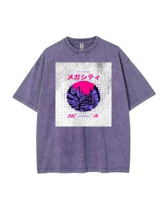 Megacity Japanese Apparel Neon Dystopia Unisex Teen T-Shirt - Summer Casual & School Wear | Birthday & Holiday Gift | Flannel & Oversized Style