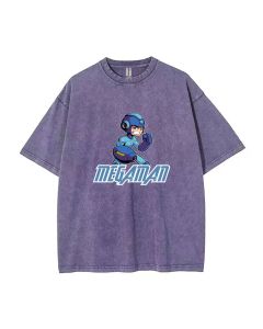 Unleash Your Inner Gaming Hero with Megaman Mineral Wash T-Shirt - Perfect for Casual Wear, School, and Summer Fun! Get Yours Now!